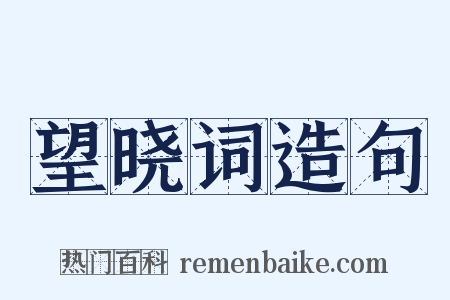 望晓词造句是什么意思的图片